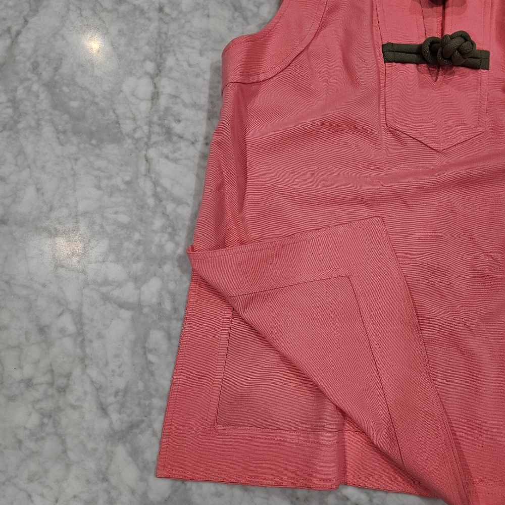 NWOT Trina Turk Sample‎ Sleeveless Linen Pink Tunic Top Medium - Picture 7 of 8